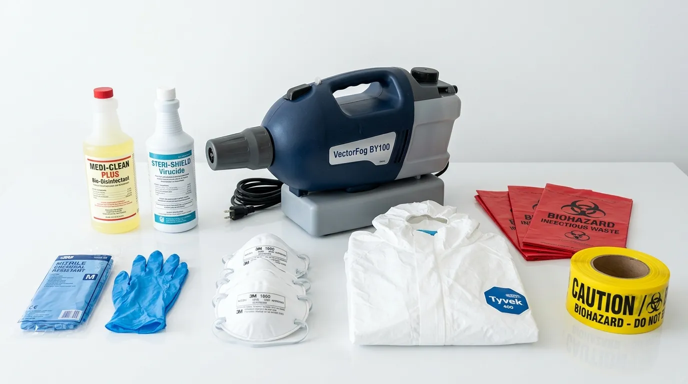 Professional biohazard remediation crew working in Woodbridge