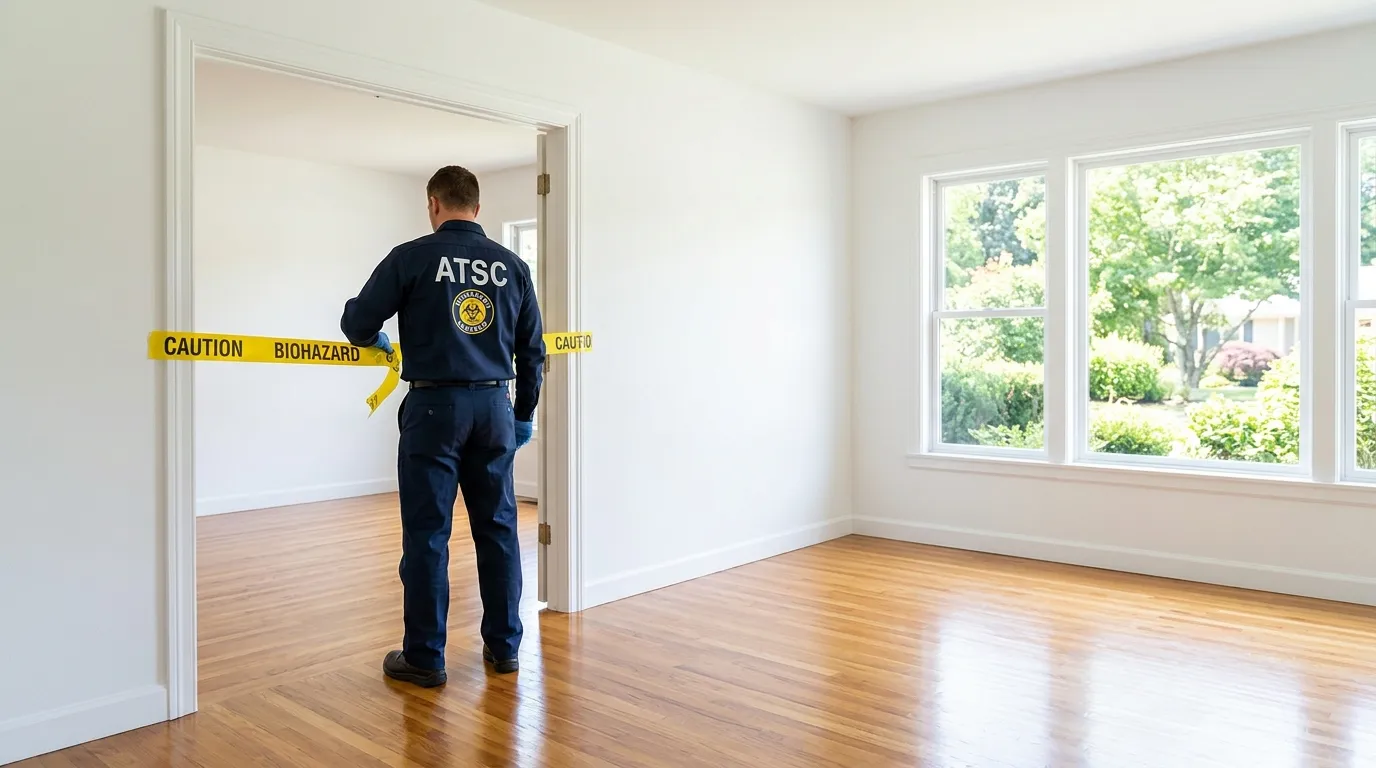 Certified biohazard cleanup crew performing Decomposition Cleanup in Woodbridge